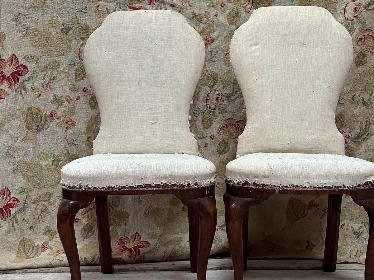 A Pair of George II Walnut Side Chairs