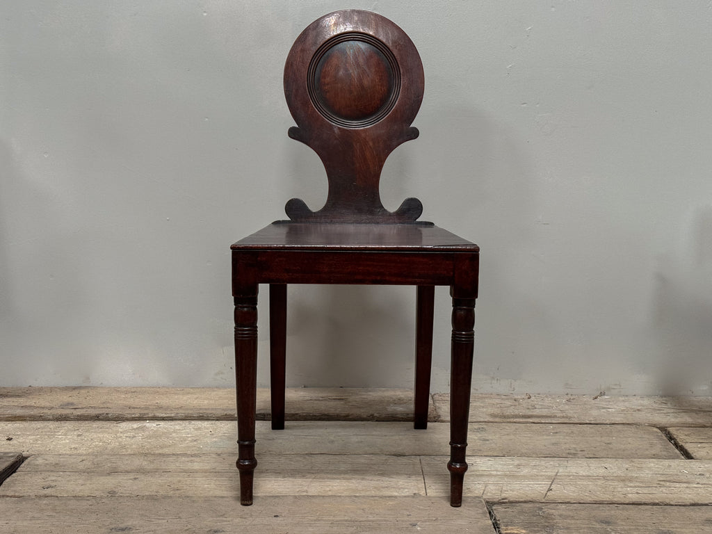 A Late Regency Mahogany Hall Chair
