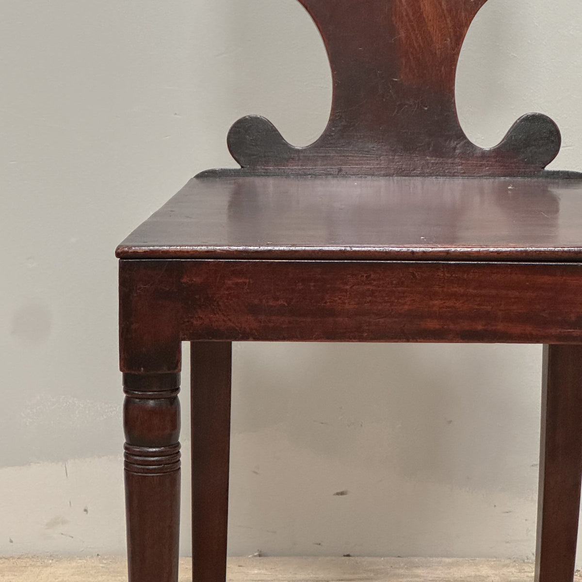 A Late Regency Mahogany Hall Chair