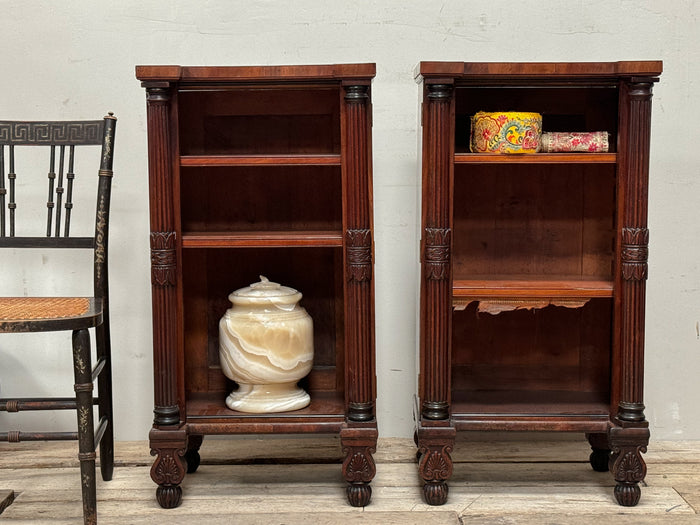 A Pair of Regency Mahogany Open Bookcases in the manner of George Bullock