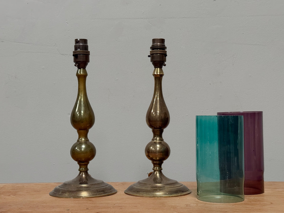 A Pair of Early 20th Century Brass Lamps