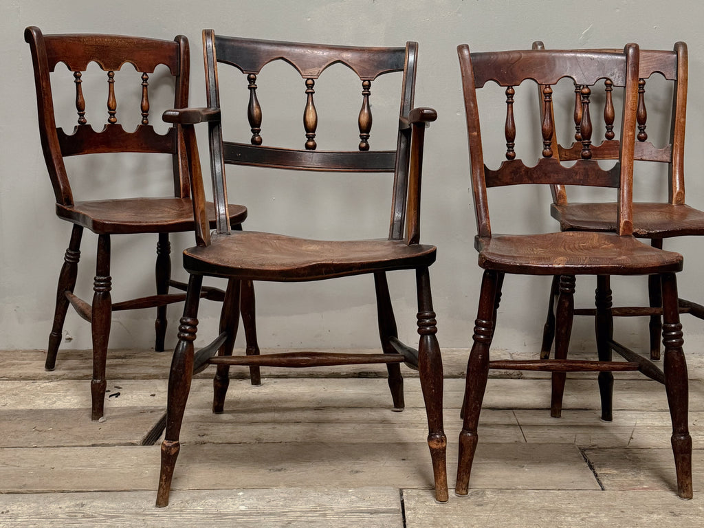 A Set of  Eight 19th Century Elm Thames Valley Chairs