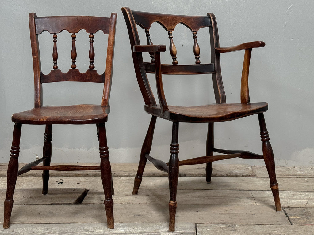 A Set of  Eight 19th Century Elm Thames Valley Chairs