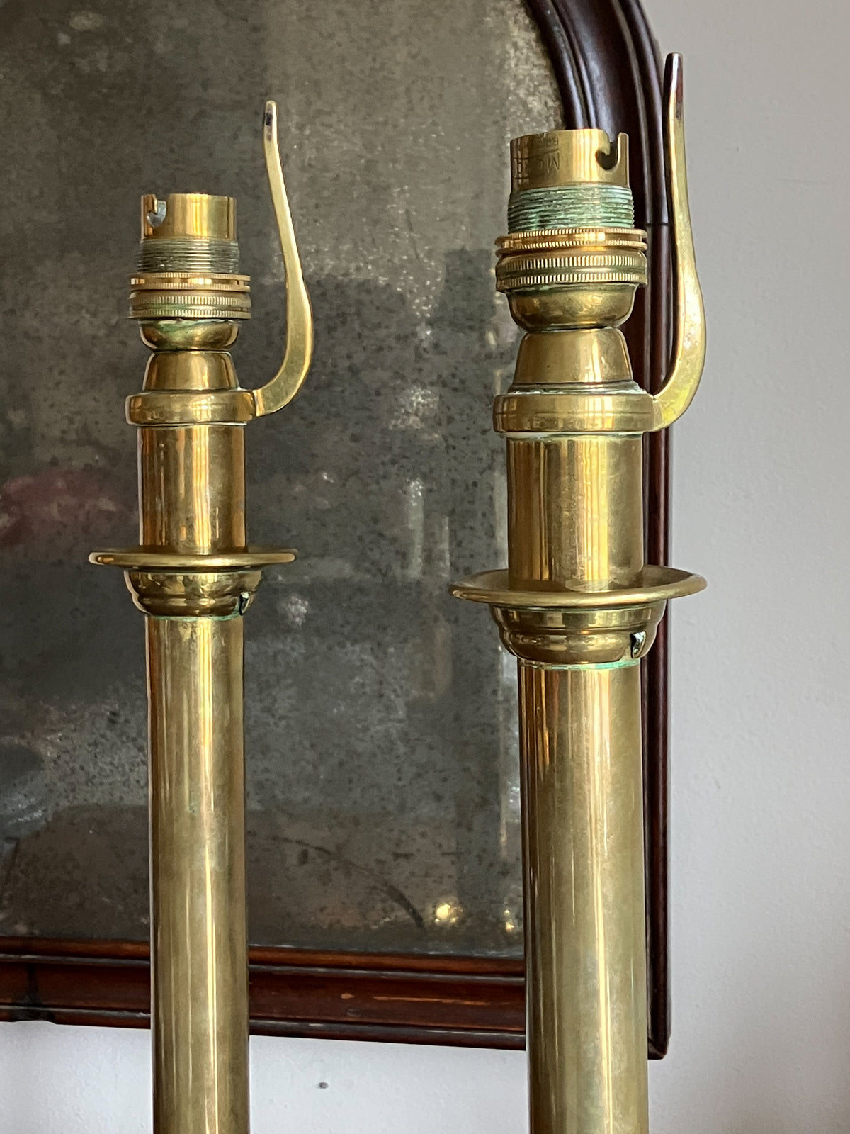 A Pair of Arts & Crafts Movement Brass Lamps