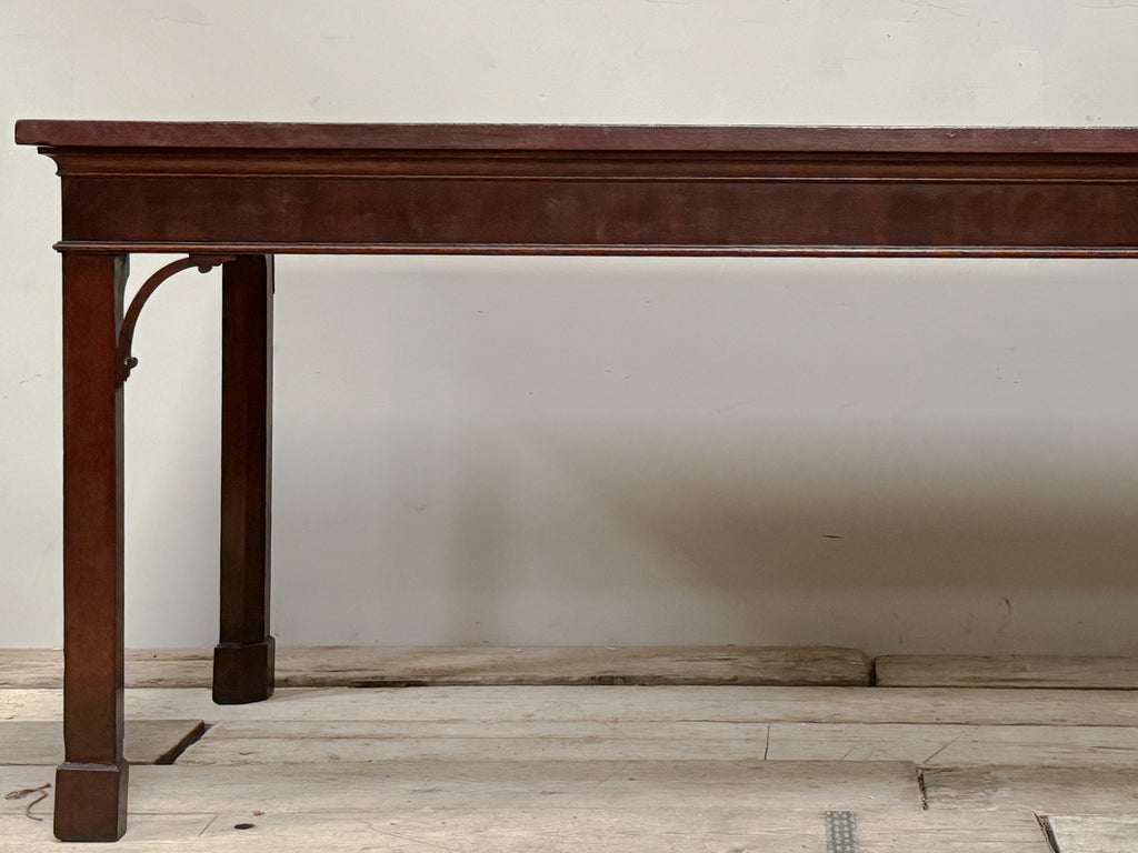 A Chippendale Period Mahogany Serving Table with Faux Marble Top
