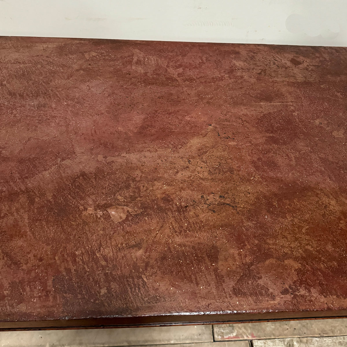 A Chippendale Period Mahogany Serving Table with Faux Marble Top