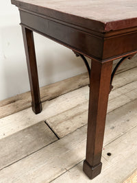 A Chippendale Period Mahogany Serving Table with Faux Marble Top