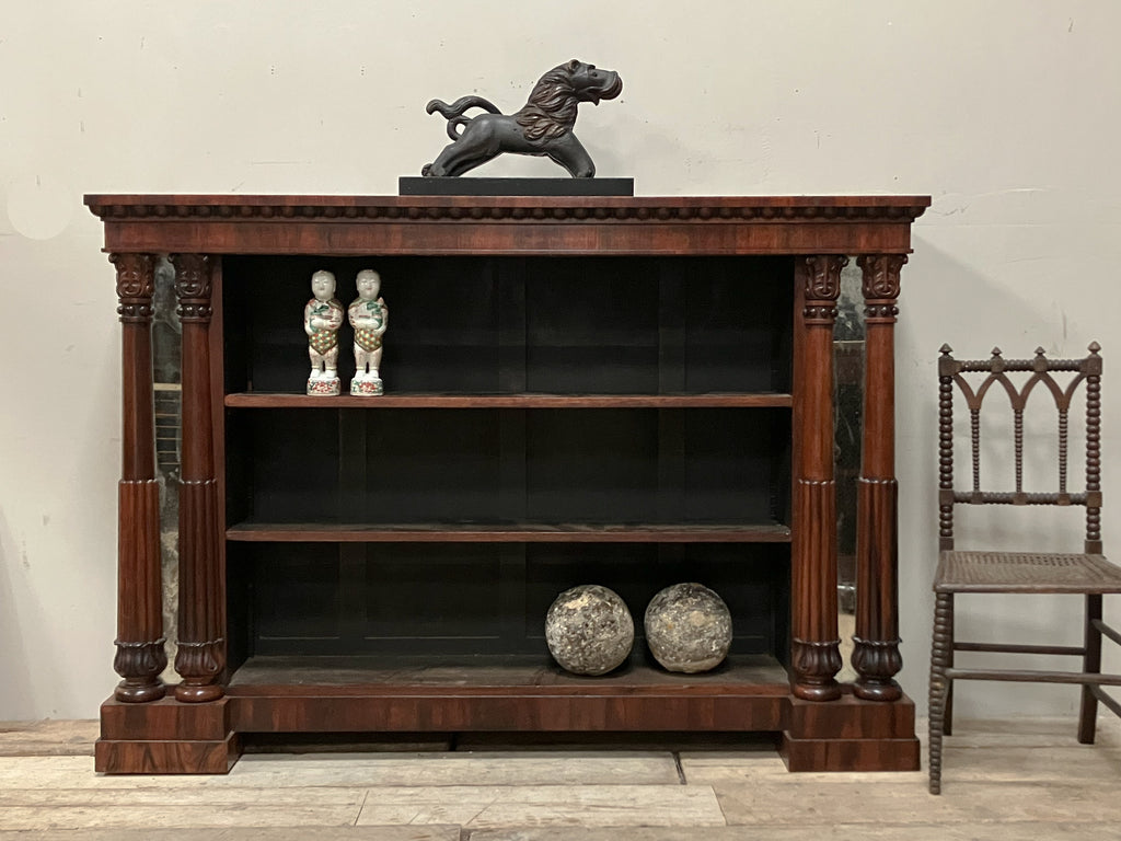 A Late Regency Rosewood Open Bookcase in the Manner of Bullock