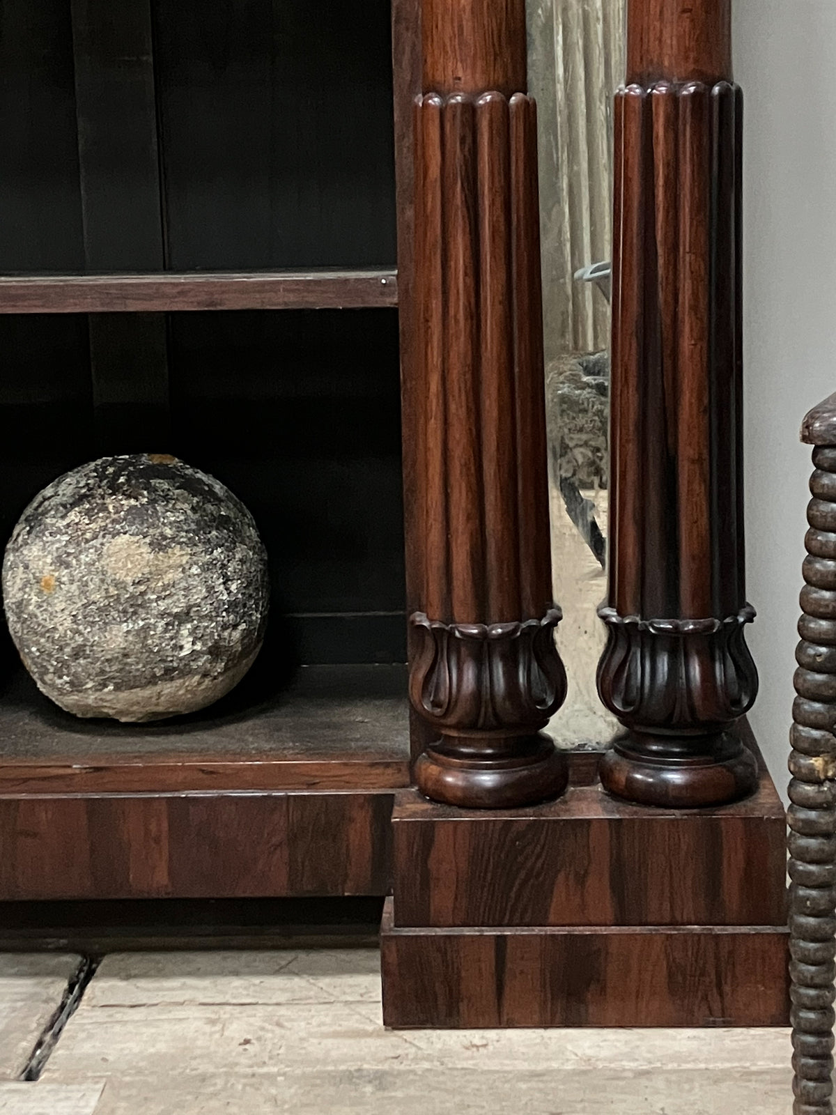 A Late Regency Rosewood Open Bookcase in the Manner of Bullock