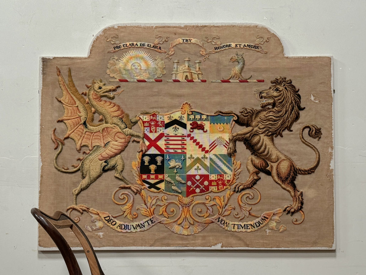 An Early 19th Century Needlepoint Armorial Crest