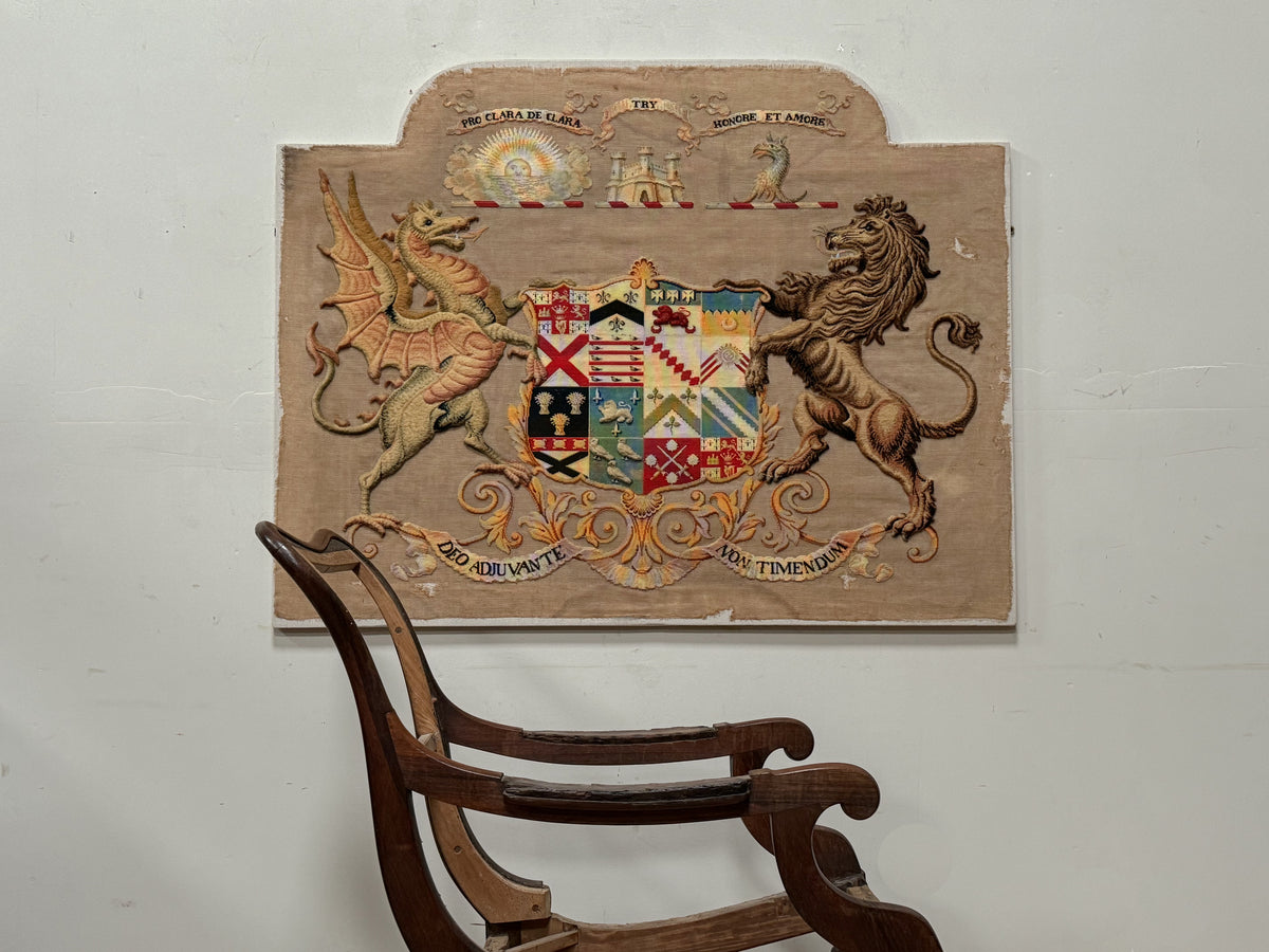 An Early 19th Century Needlepoint Armorial Crest