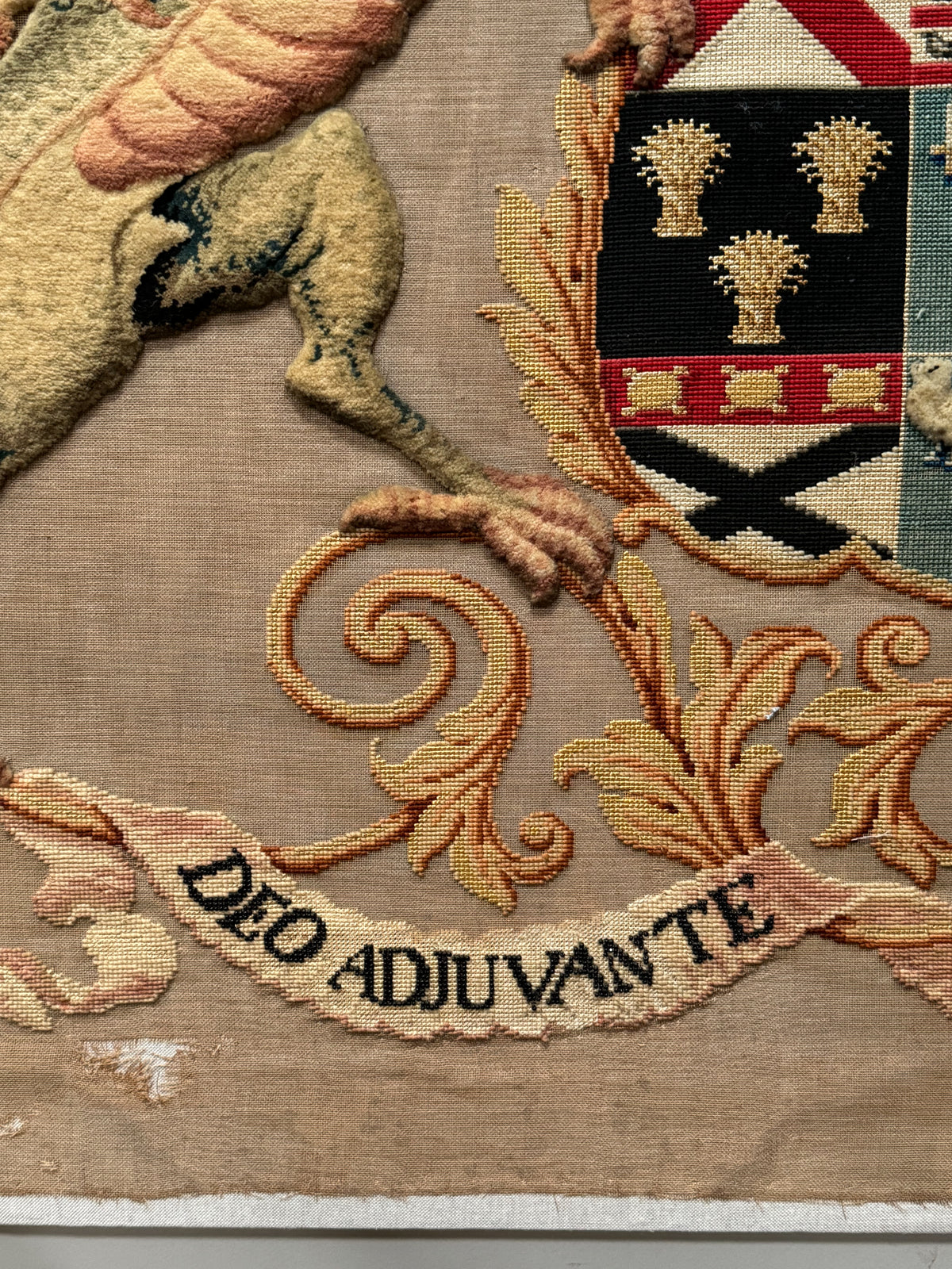 An Early 19th Century Needlepoint Armorial Crest