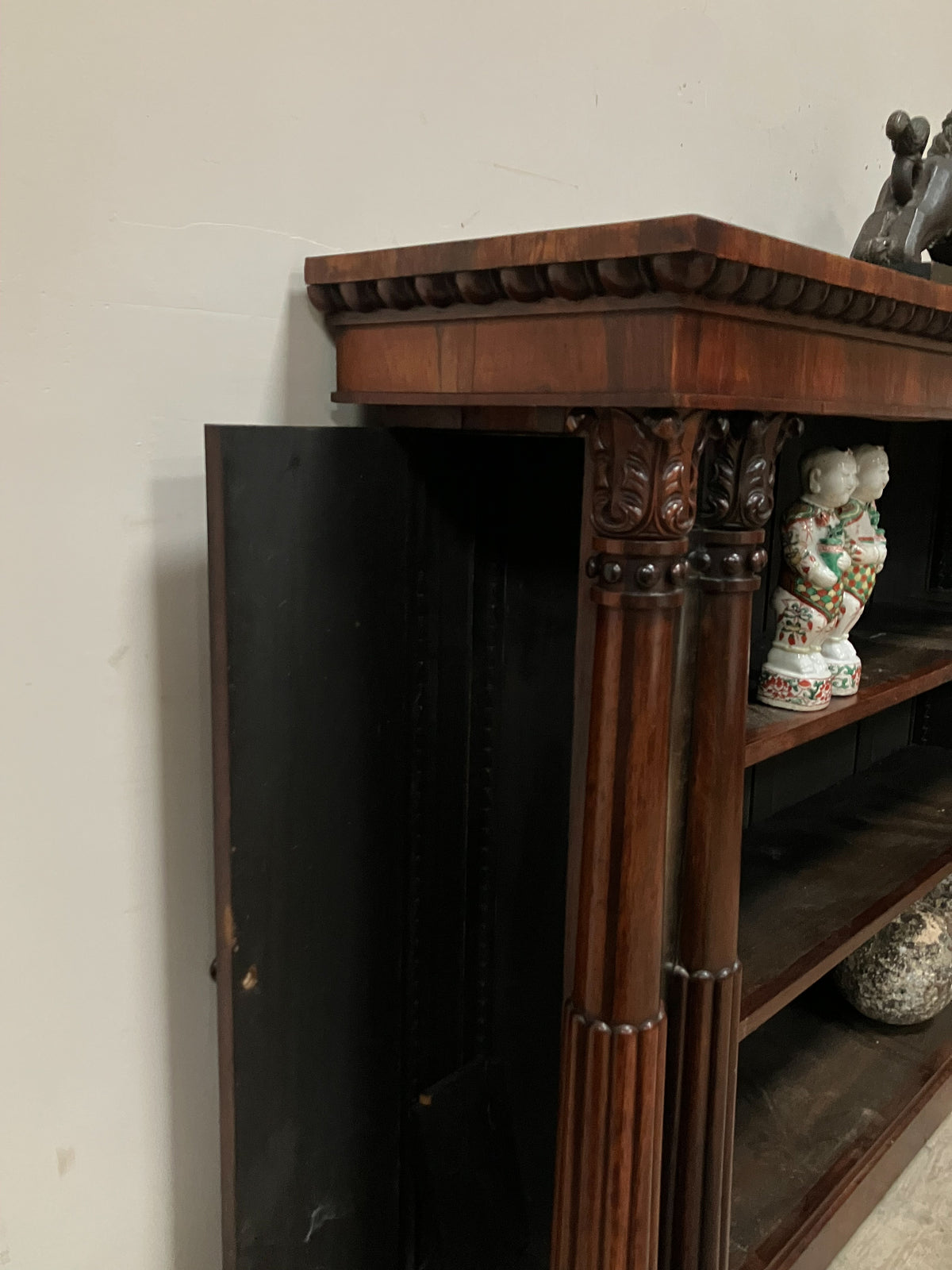 A Late Regency Rosewood Open Bookcase in the Manner of Bullock