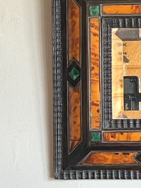 A Late 19th Century Tortoiseshell & Malachite Ripple Frame Mirror