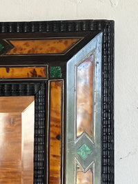 A Late 19th Century Tortoiseshell & Malachite Ripple Frame Mirror