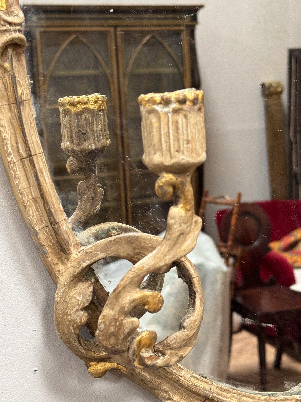 A Pair of Mid 19th Century Giltwood Girandole Mirrors