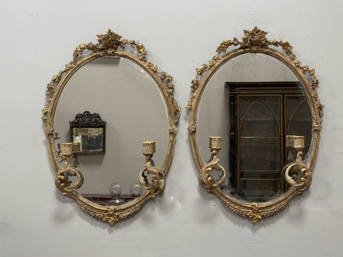 A Pair of Mid 19th Century Giltwood Girandole Mirrors