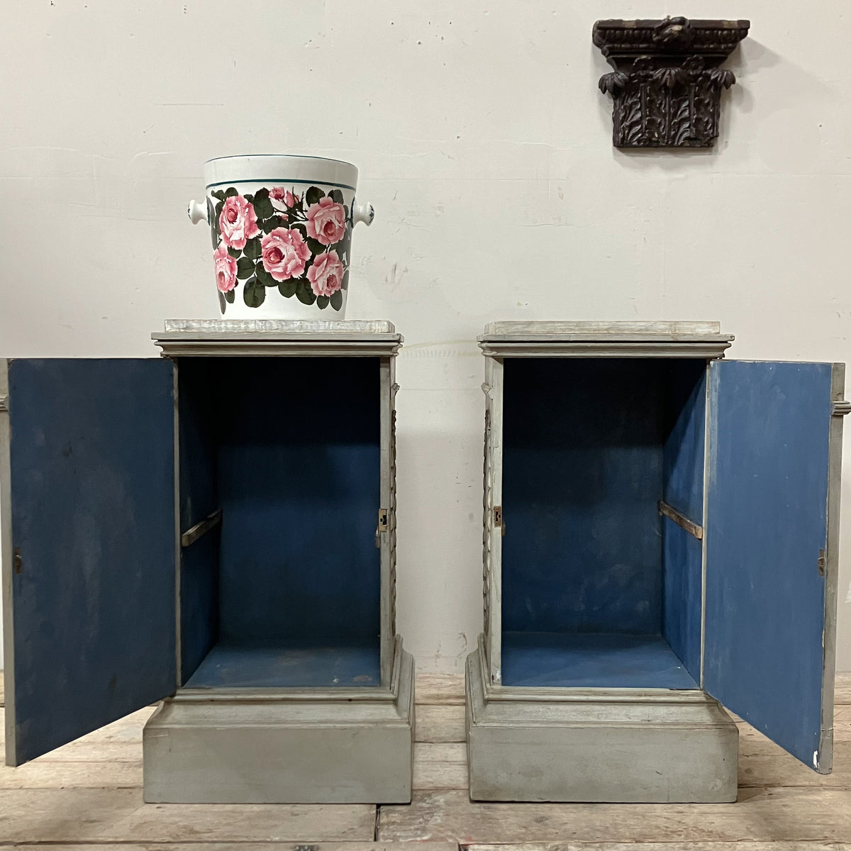 A Pair of Early 19th Century Painted Pedestal Cabinets