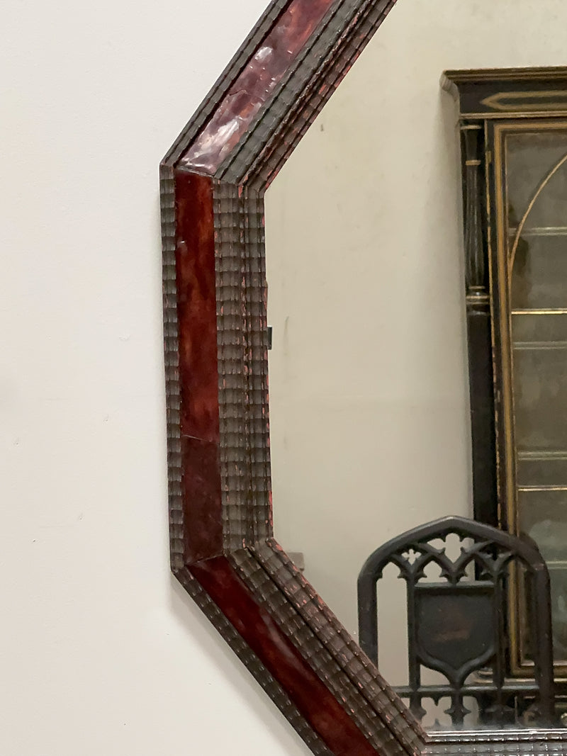 A Late 19th Century Dutch Tortoiseshell Ripple Frame Mirror