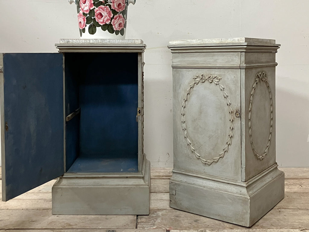 A Pair of Early 19th Century Painted Pedestal Cabinets