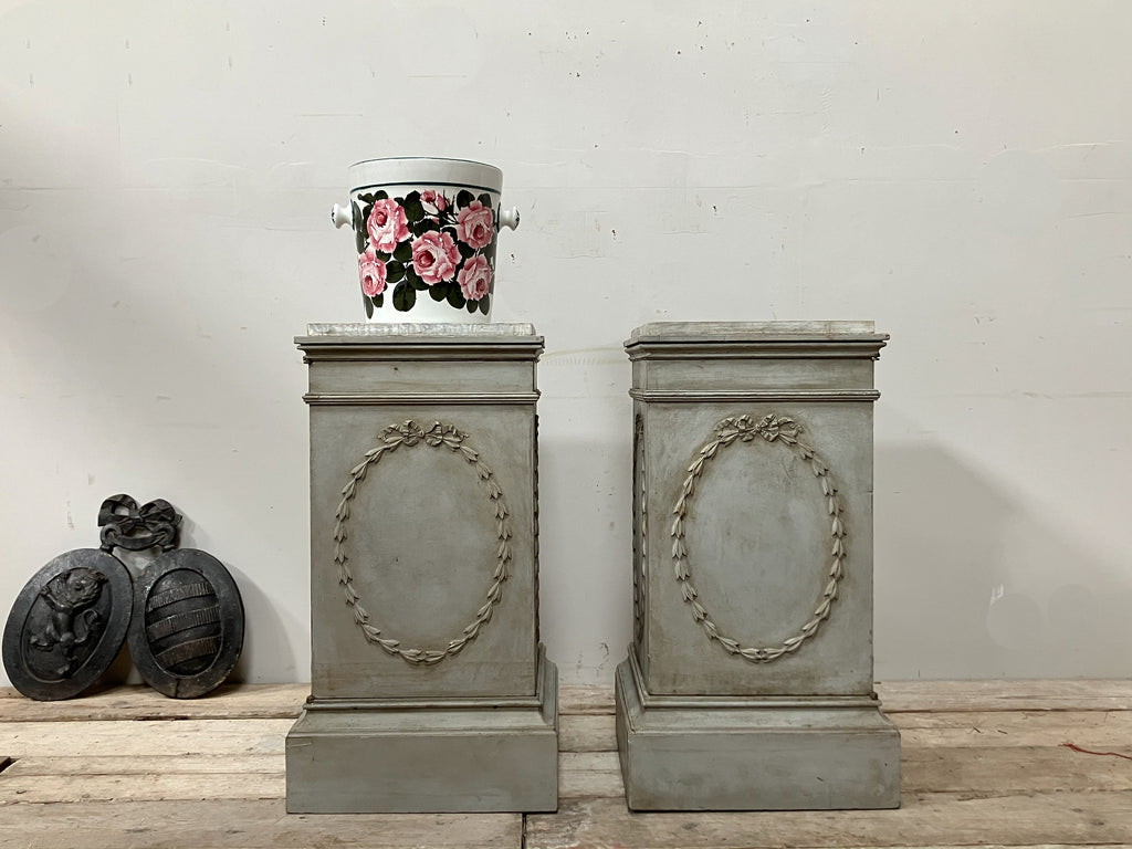A Pair of Early 19th Century Painted Pedestal Cabinets