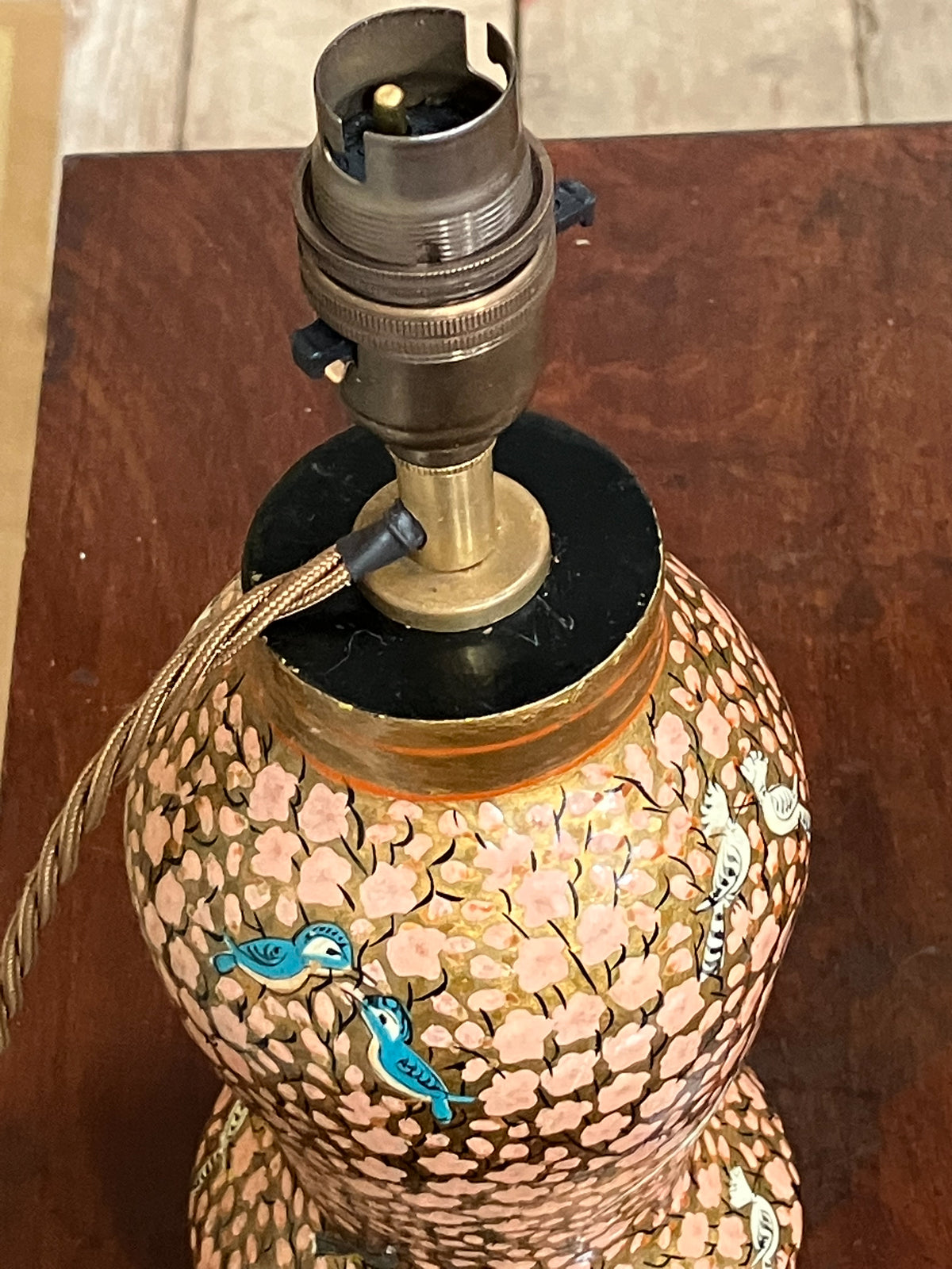 Mid Century Kashmiri Baluster Lamps