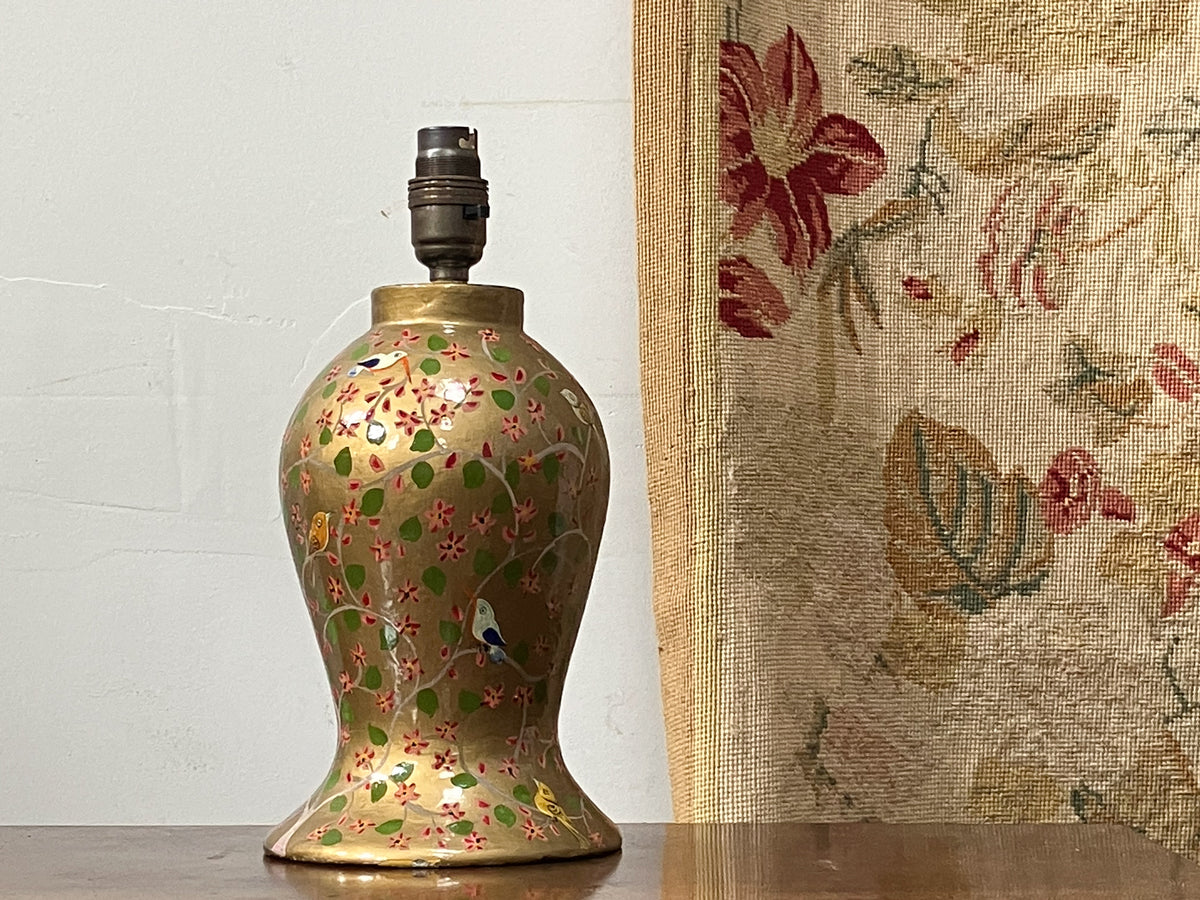 Mid Century Kashmiri Baluster Lamps