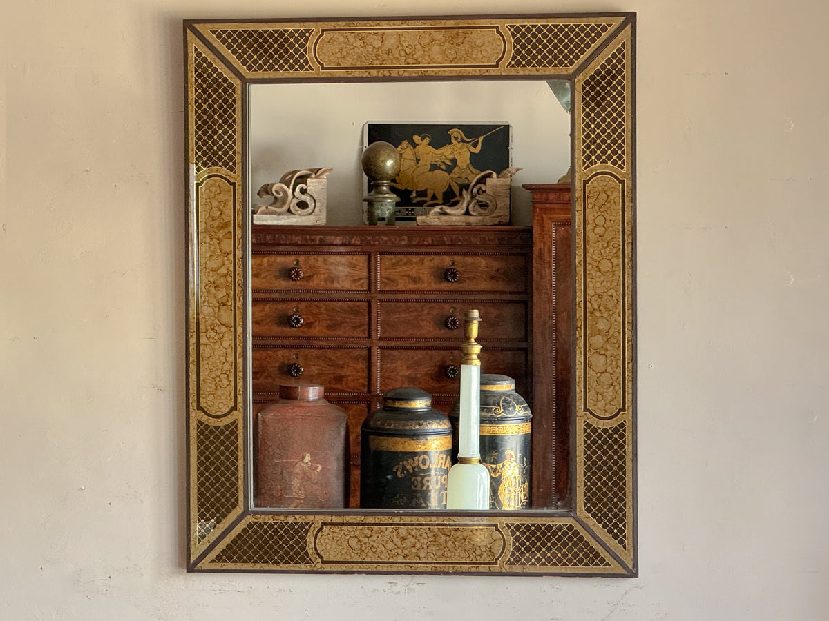 A Mid Century Italian Glass Frame Mirror