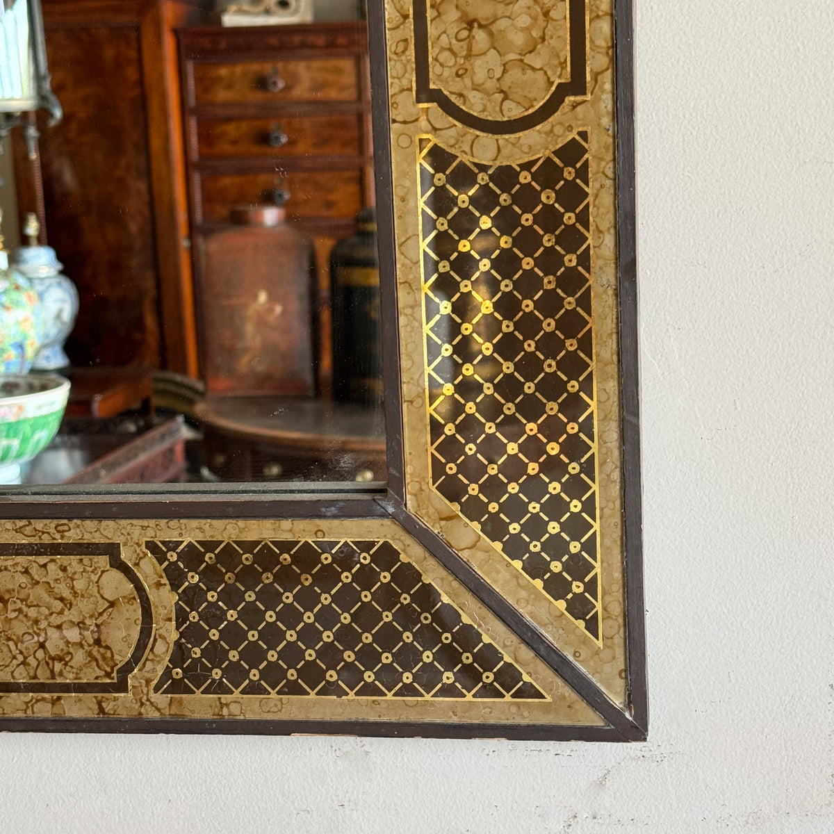 A Mid Century Italian Glass Frame Mirror