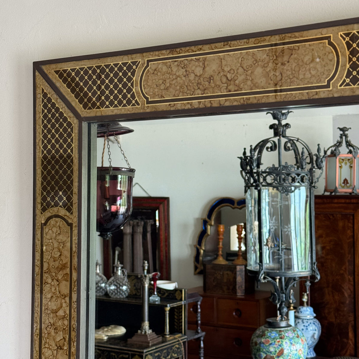 A Mid Century Italian Glass Frame Mirror