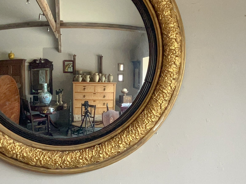 A Regency Giltwood Convex Mirror