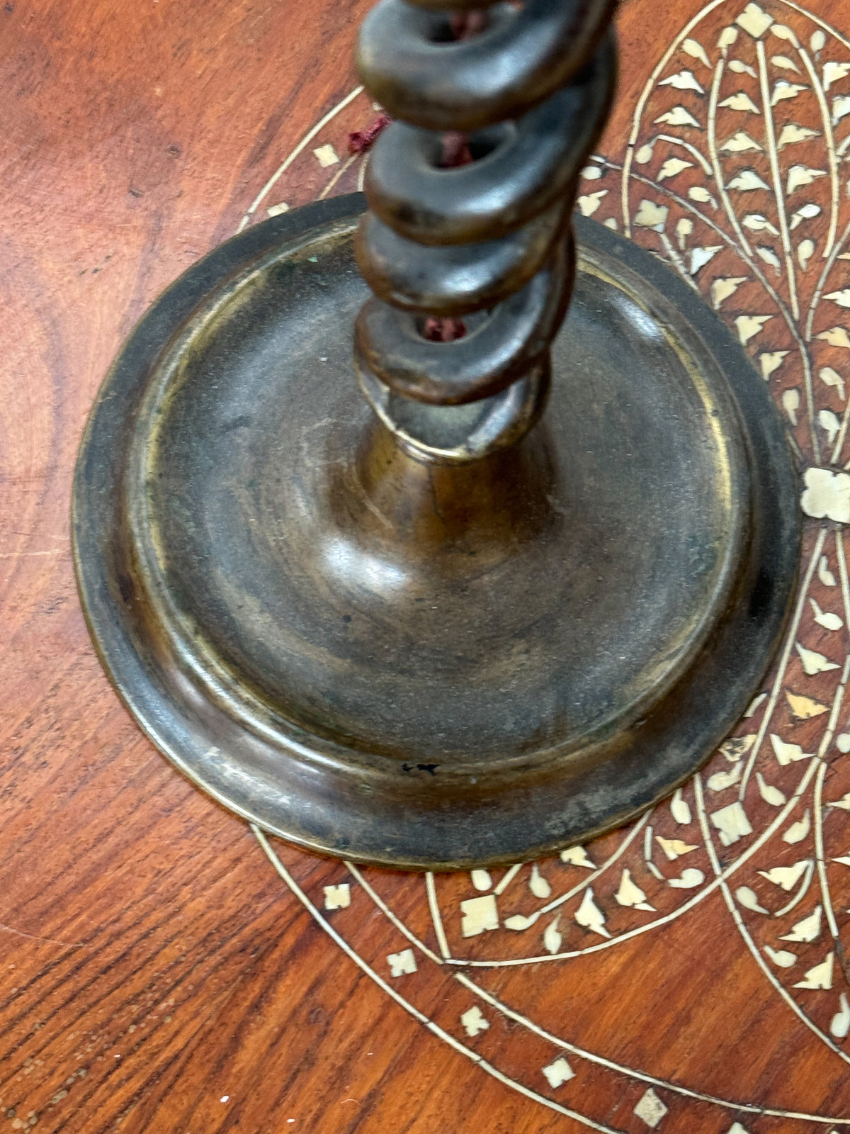 A Pair of 19th Century Open Barley Twist Cast Brass Lamps