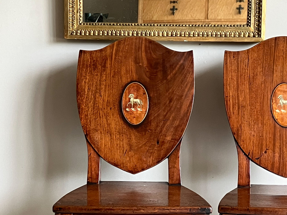 A Pair of George IV Mahogany Hall Chairs