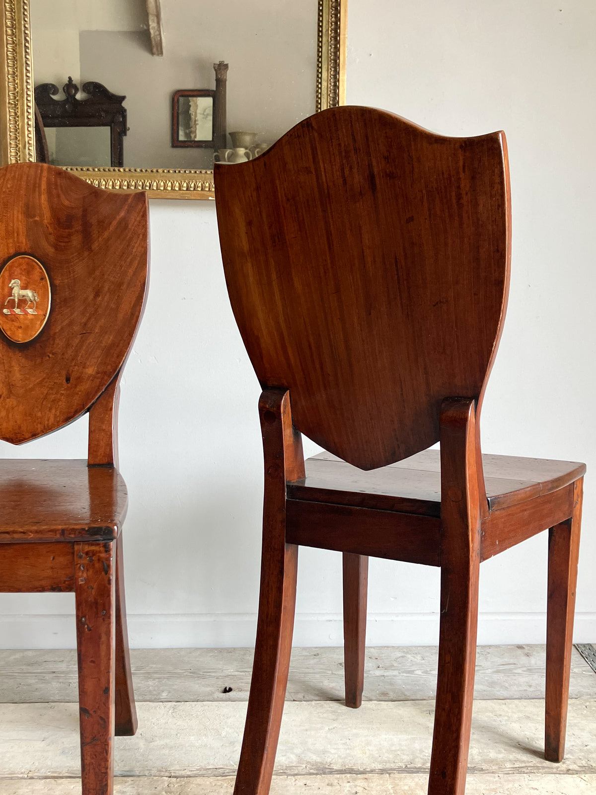 A Pair of George IV Mahogany Hall Chairs