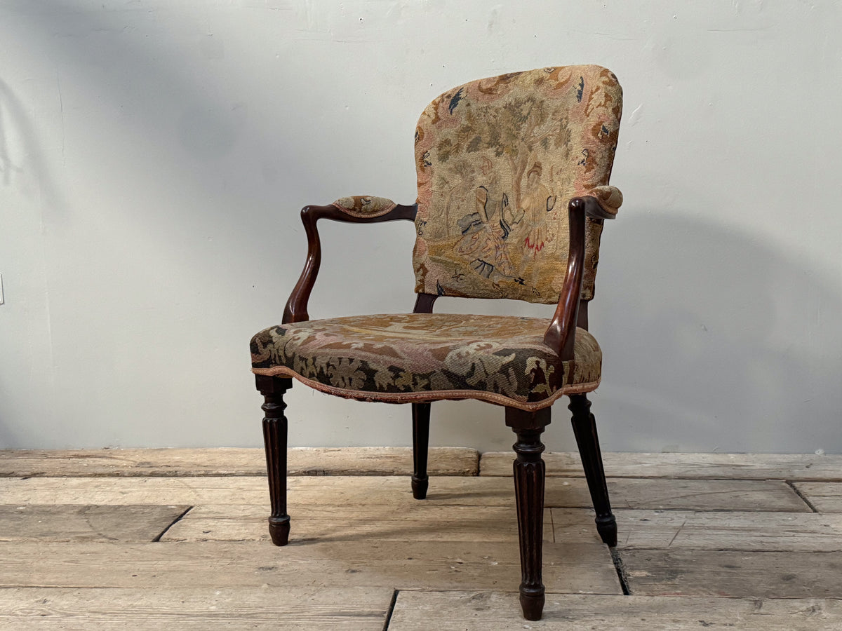 A George III Hepplewhite Mahogany Armchair