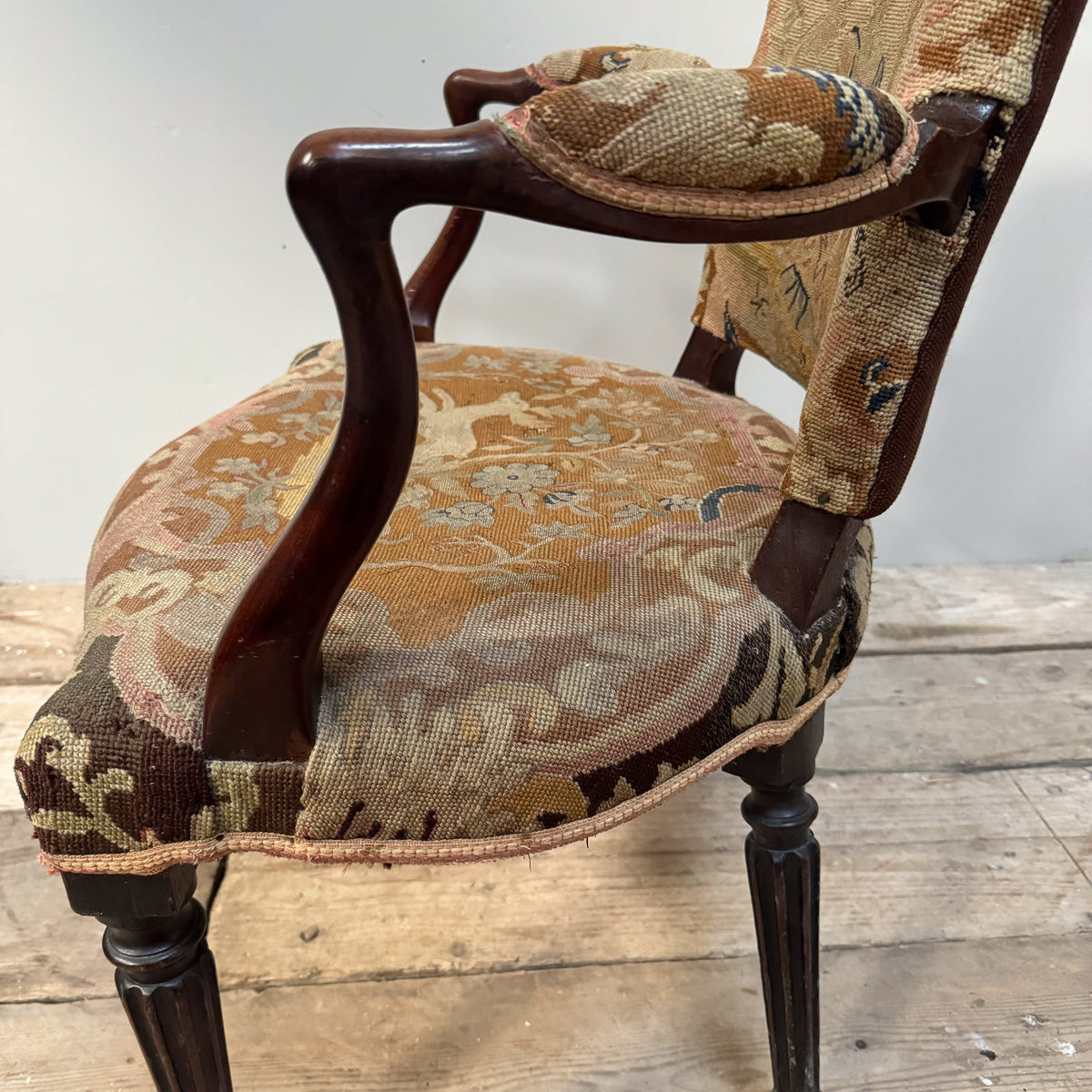 A George III Hepplewhite Mahogany Armchair