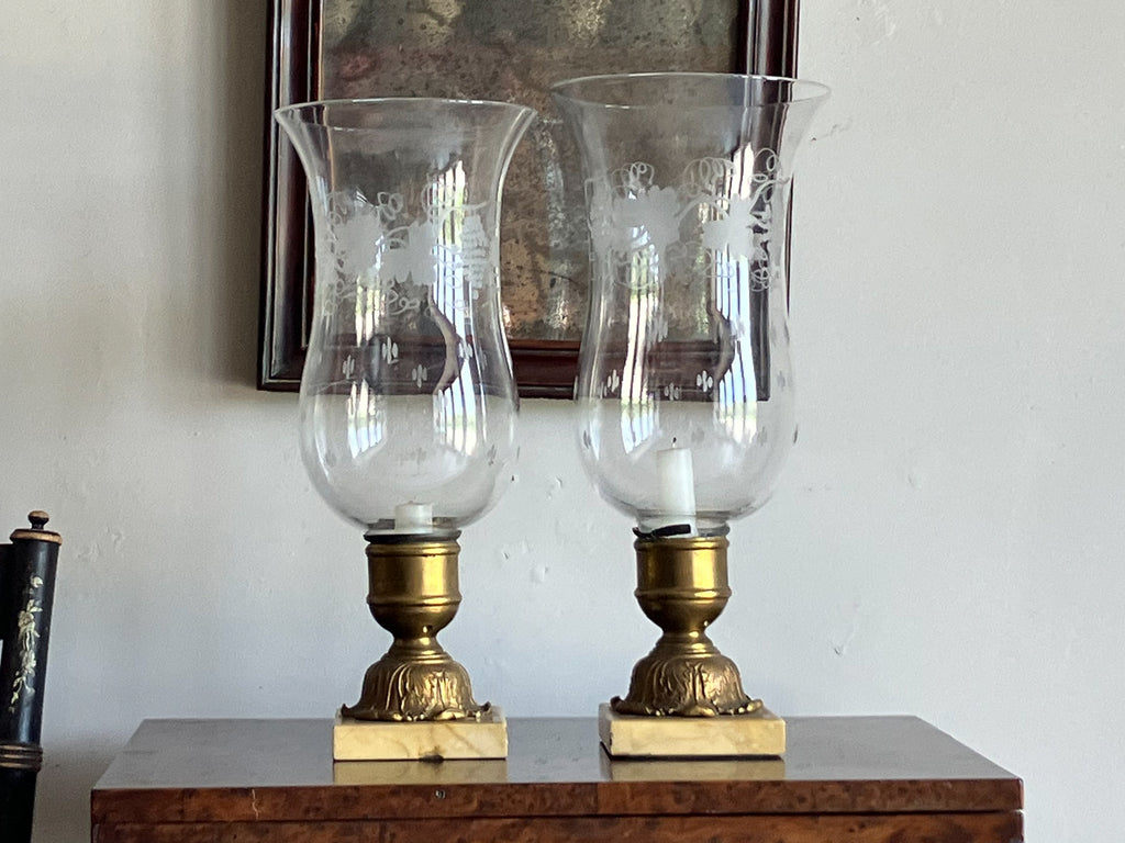 A Pair of Late 19th Century Hurricane Lamps