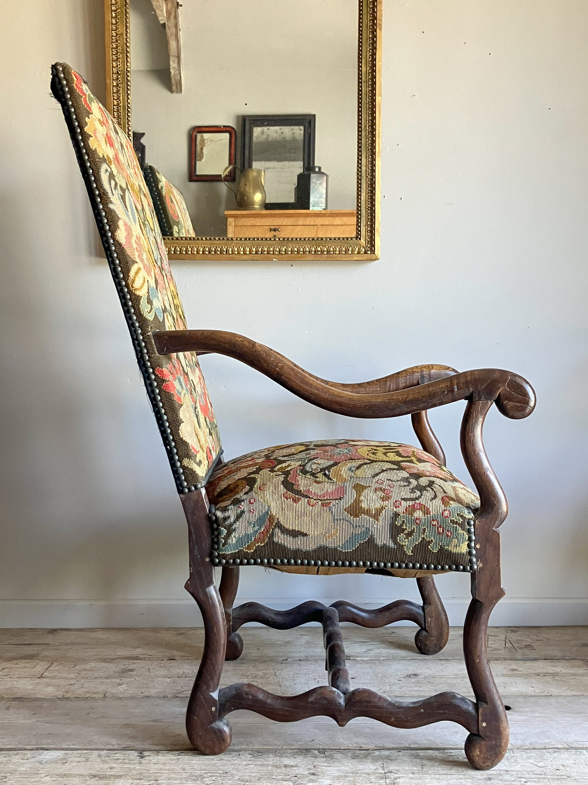 A Pair of 19th Century Os de Mouton Walnut Chairs