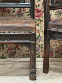 A Pair of 19th Century Oak Gothic Revival Side Chairs