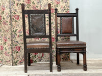 A Pair of 19th Century Oak Gothic Revival Side Chairs