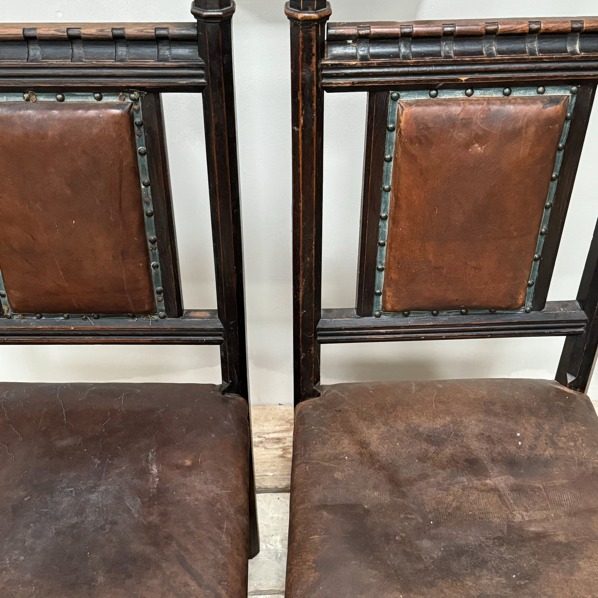 A Pair of 19th Century Oak Gothic Revival Side Chairs