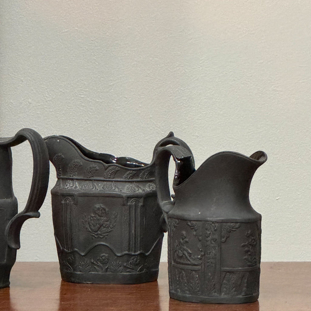A Collection of Wedgwood Basalt Jasparware Jugs
