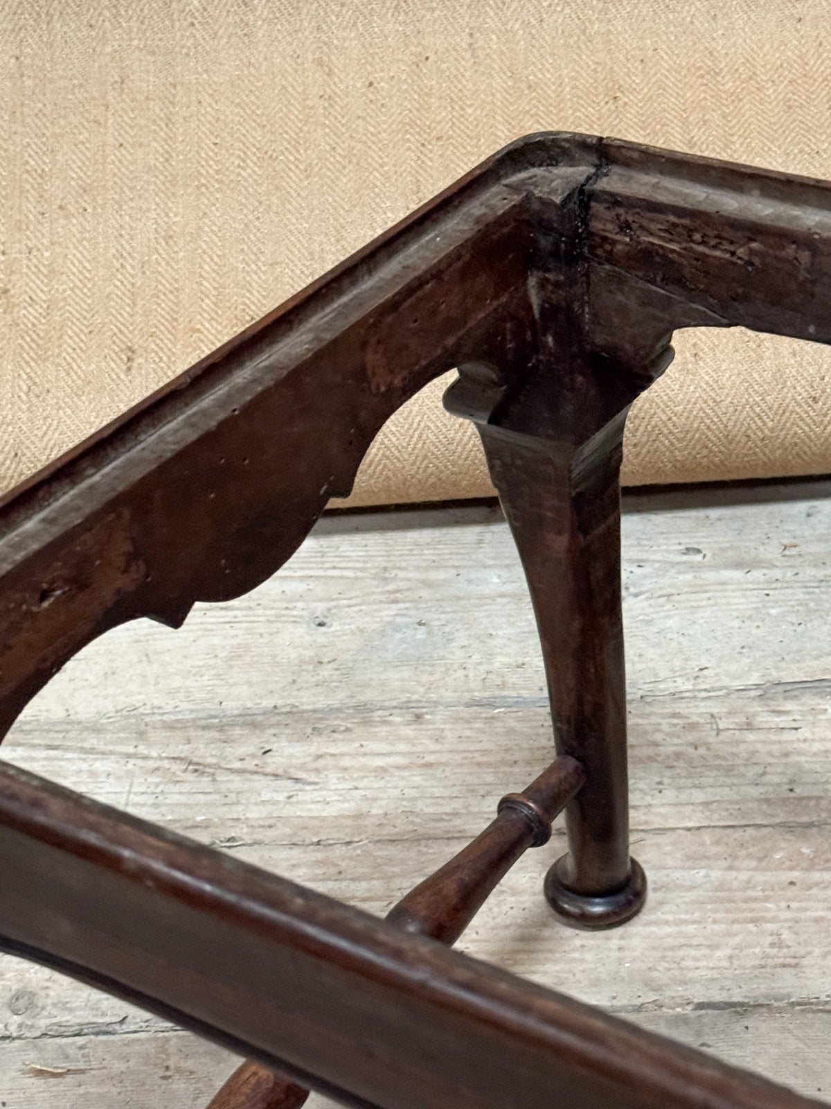 A Pair of 19th Century Queen Anne Style Walnut Stools