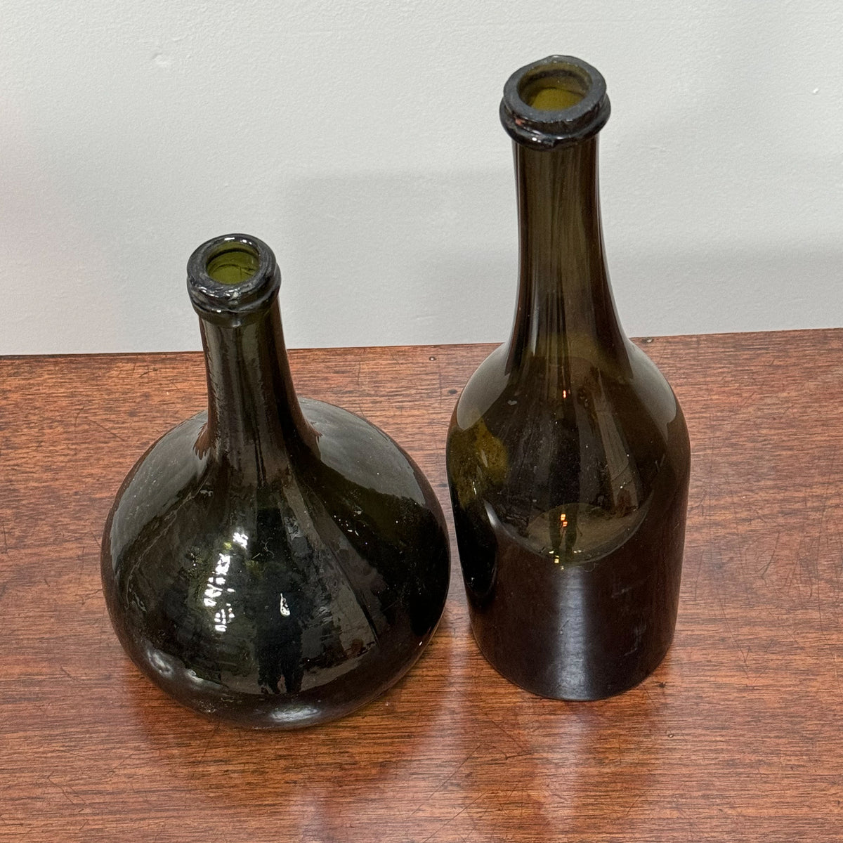 A Pair of Dutch 18th Century Glass Bottles