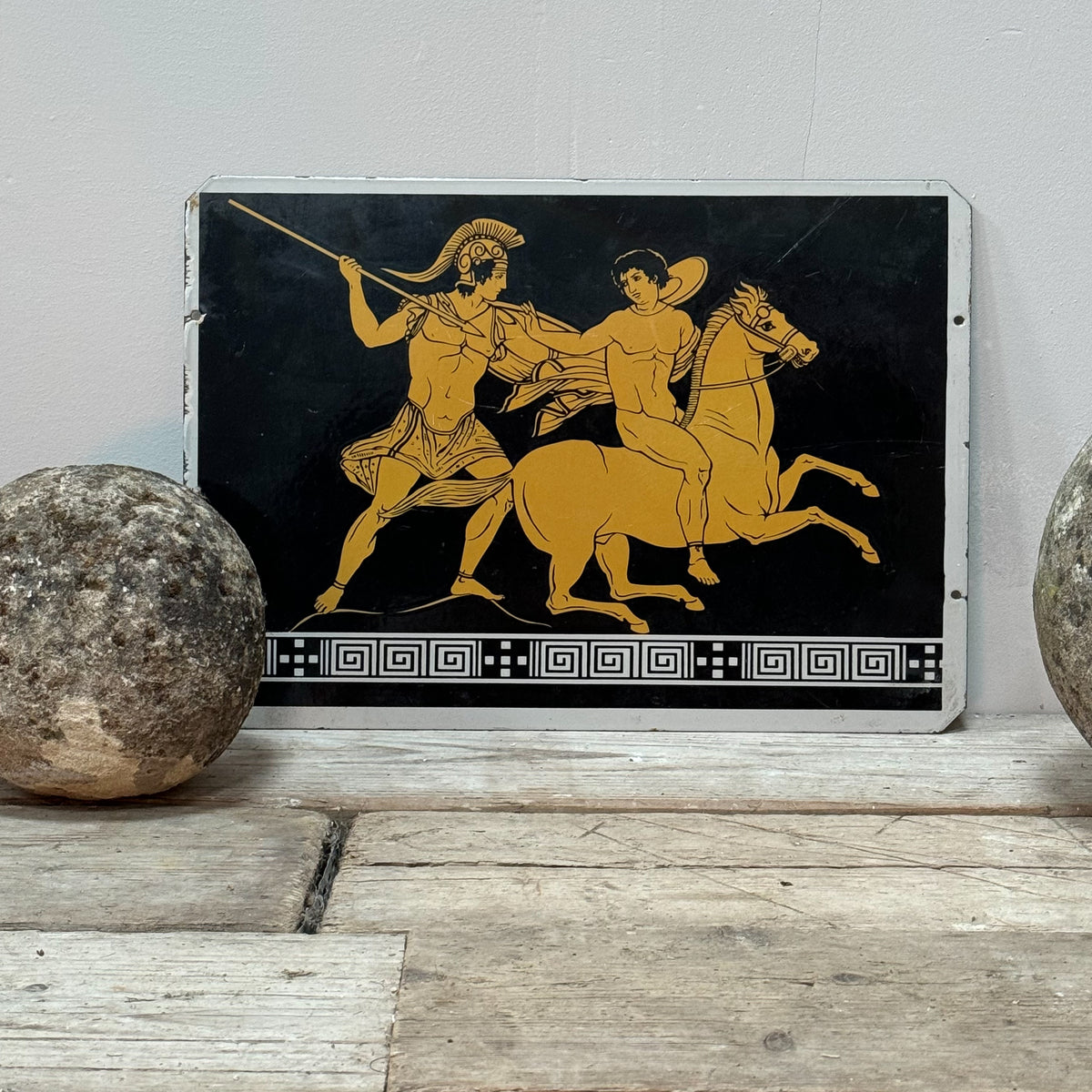 A 20th Century Enamel Classical Scene Sign