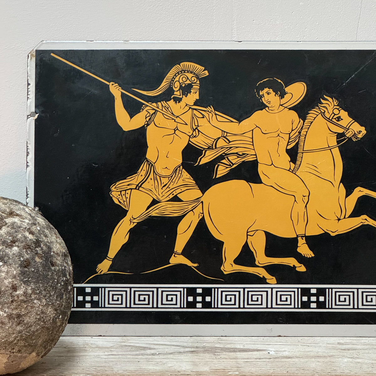 A 20th Century Enamel Classical Scene Sign