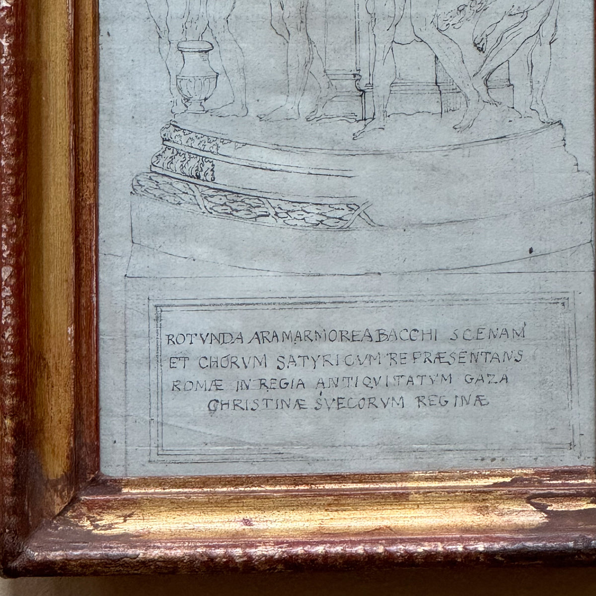 Early 19th Century Framed Ink Sketches of Bacchanalian