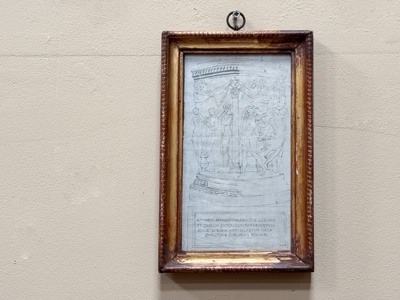 Early 19th Century Framed Ink Sketches of Bacchanalian