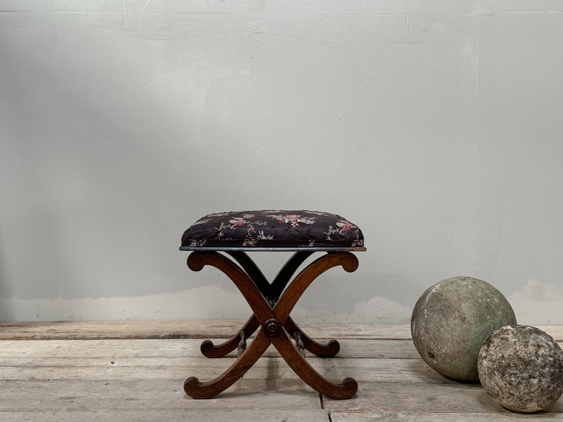 A Regency Rosewood X Frame Stool