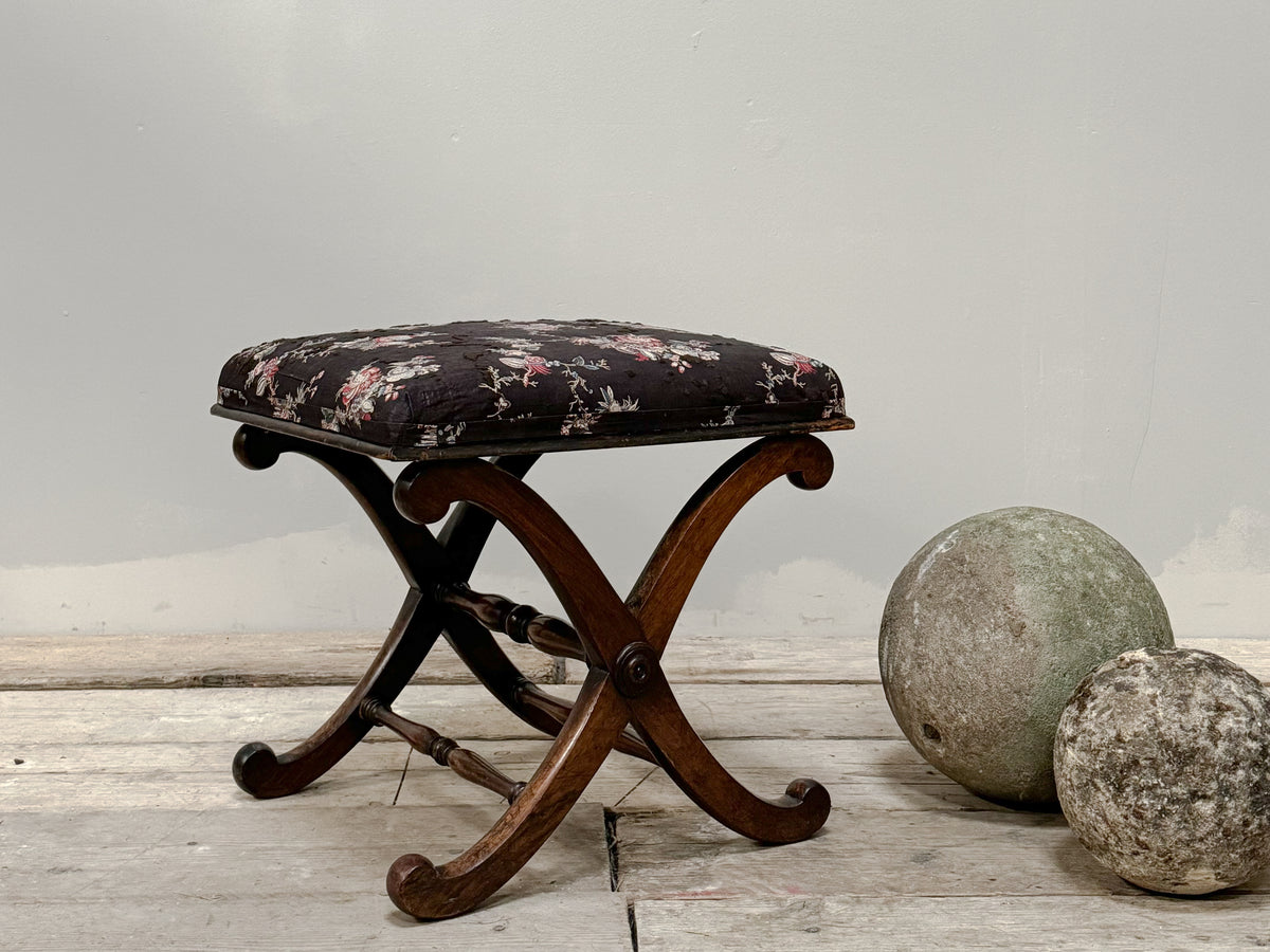 A Regency Rosewood X Frame Stool